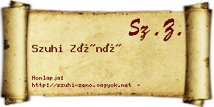 Szuhi Zénó névjegykártya